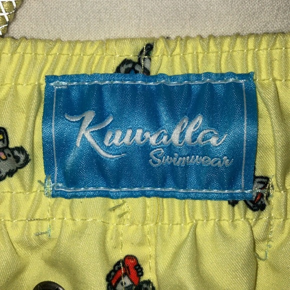 Kuwalla Swimwear Men’s Swimsuit| USM/ Yellow with fun characters. - Picture 6 of 6